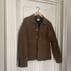 Made in USA | Flannel-lined Waxed Trucker Jacket in Men’s L | Similar to Filson